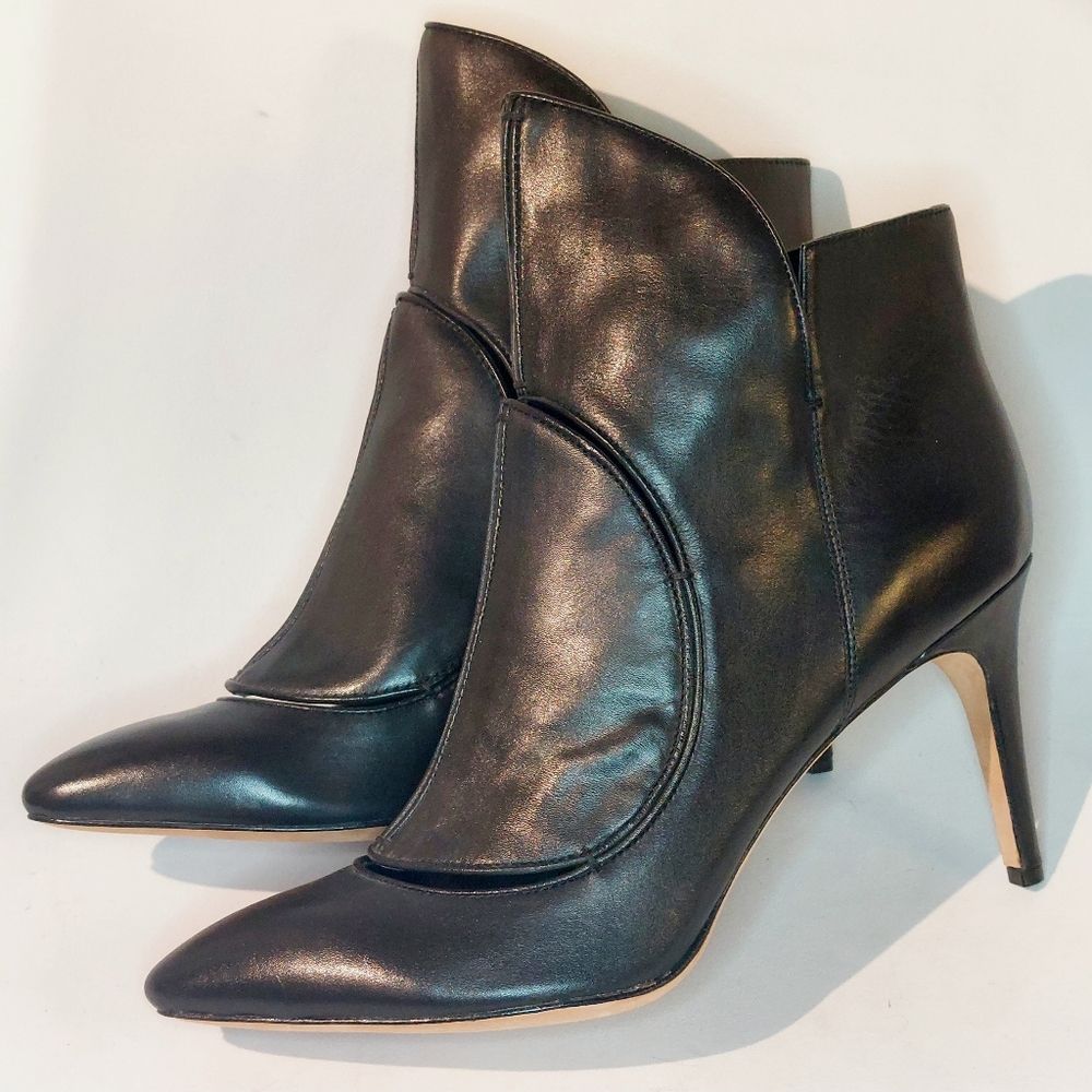 Camilla Skovgaard black leather Flame cut-out stiletto ankle boots, EU41, new